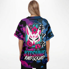 Kitsune Purple Blue Baseball Jersey