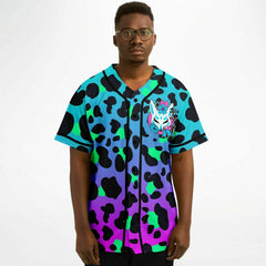 Leopard Blue Baseball Jersey