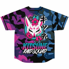 Kitsune Purple Blue Baseball Jersey