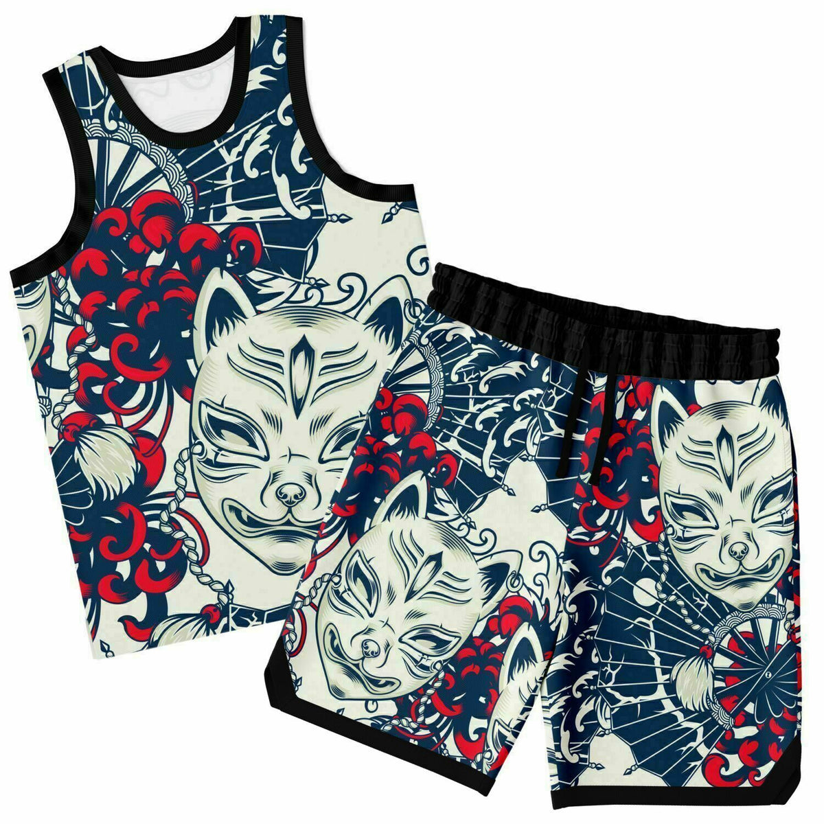 Kitsune White Art Basketball Set Rib