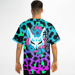 Leopard Blue Baseball Jersey