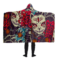 Kitsune Art Hooded Blanket