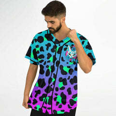 Leopard Blue Baseball Jersey