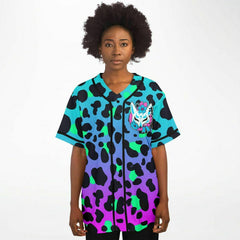 Leopard Blue Baseball Jersey