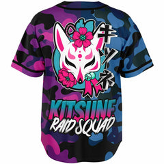 Kitsune Purple Blue Baseball Jersey