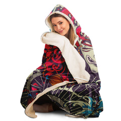 Kitsune Art Hooded Blanket