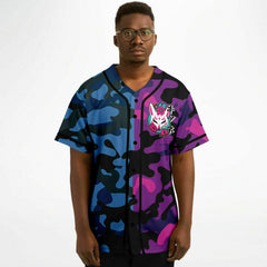 Kitsune Purple Blue Baseball Jersey