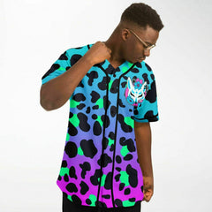 Leopard Blue Baseball Jersey