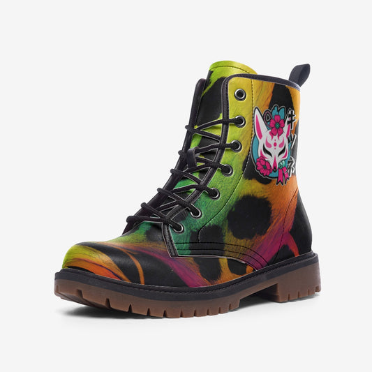 Greenish Leopard Men Boots