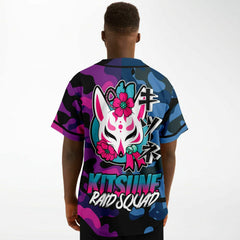 Kitsune Purple Blue Baseball Jersey