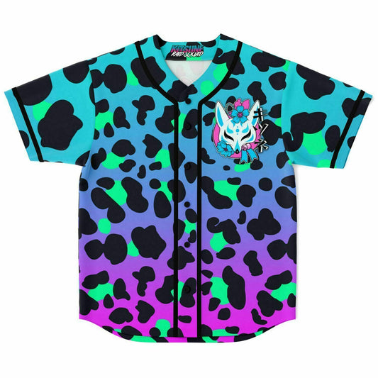 Leopard Blue Baseball Jersey