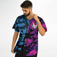 Kitsune Purple Blue Baseball Jersey