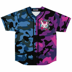 Kitsune Purple Blue Baseball Jersey