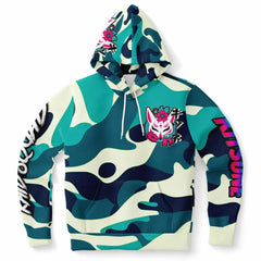 Kitsune Emerald Camo Hoodie