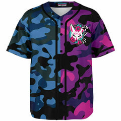 Kitsune Purple Blue Baseball Jersey