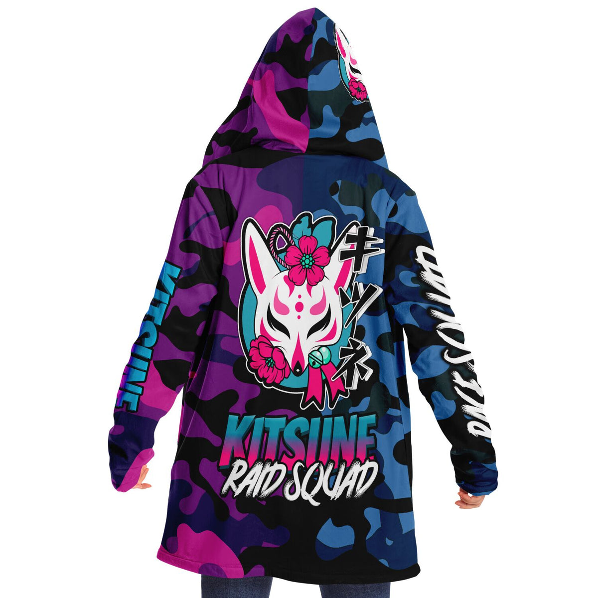 Kitsune Purple Blue Camo Cloak