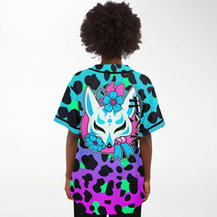 Leopard Blue Baseball Jersey